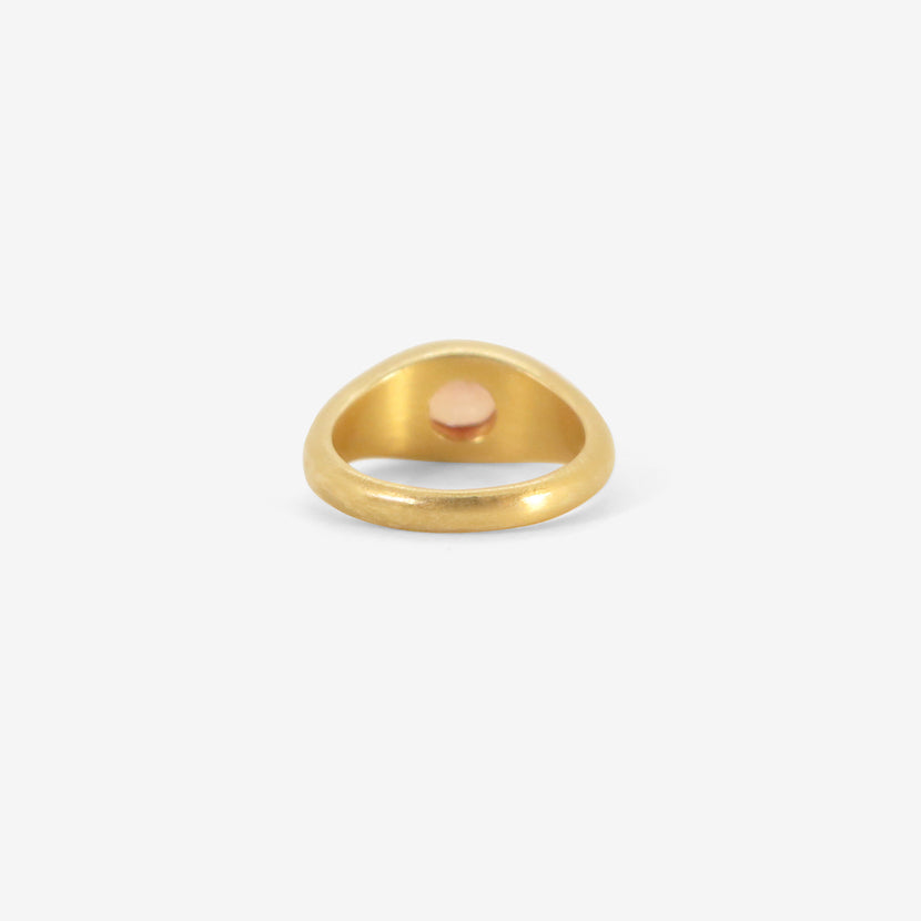 DARIUS 18K & PADPARADSCHA SAPPHIRE SIGNET RING, 1.5CT