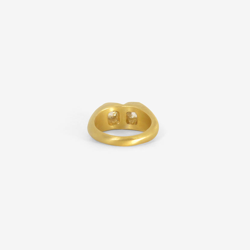 DARIUS 18K ONE OF A KIND DOUBLE ZIGGURAT RING WITH DIAMONDS, 1.55CT
