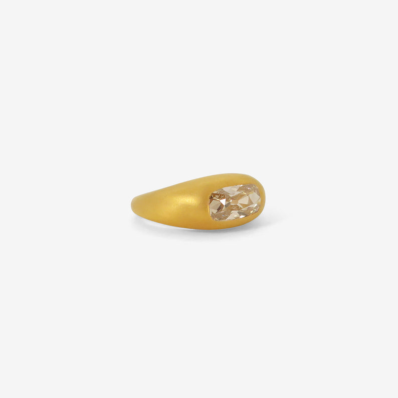 DARIUS 18K & ELONGATED CUSHION-CUT FANCY BROWN DIAMOND RING, 1.13CT