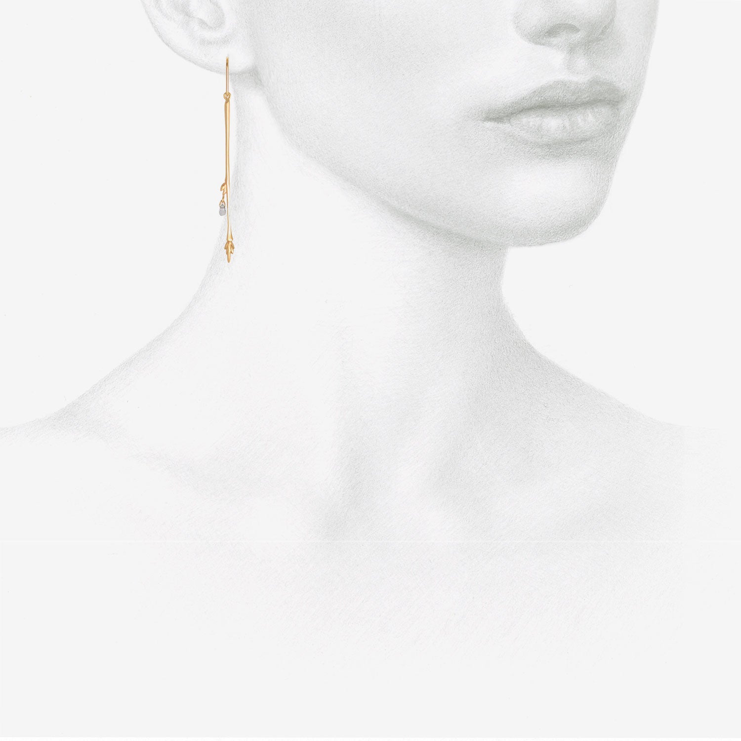 GABRIELLA KISS 10K & BLUE SAPPHIRE MEDIUM BRANCH EARRINGS