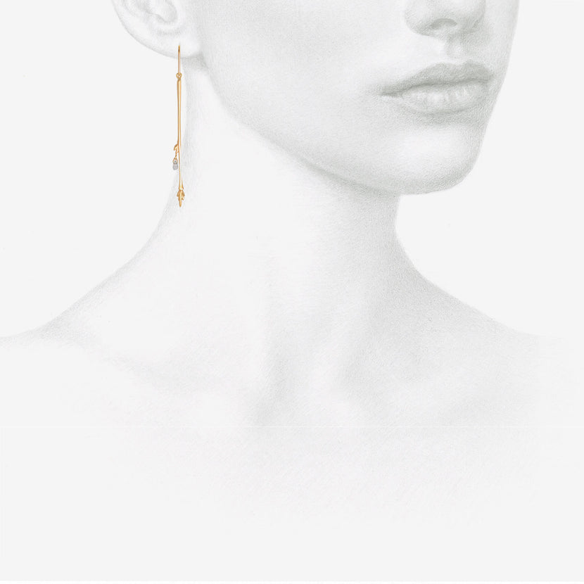 GABRIELLA KISS 10K & BLUE SAPPHIRE MEDIUM BRANCH EARRINGS