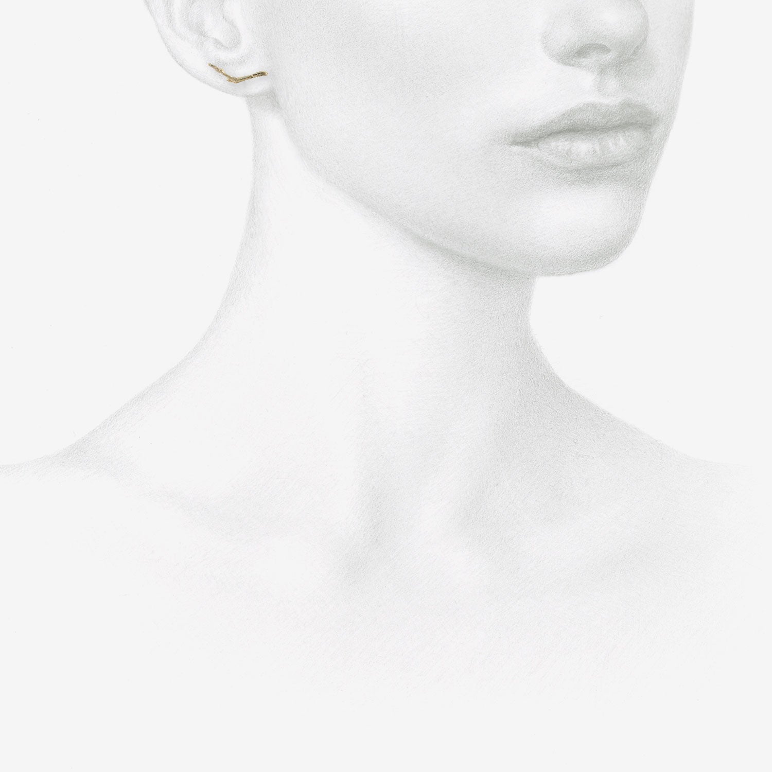 GABRIELLA KISS 14K SMALL BRANCH STUDS WITH DIAMOND BRIOLETTE