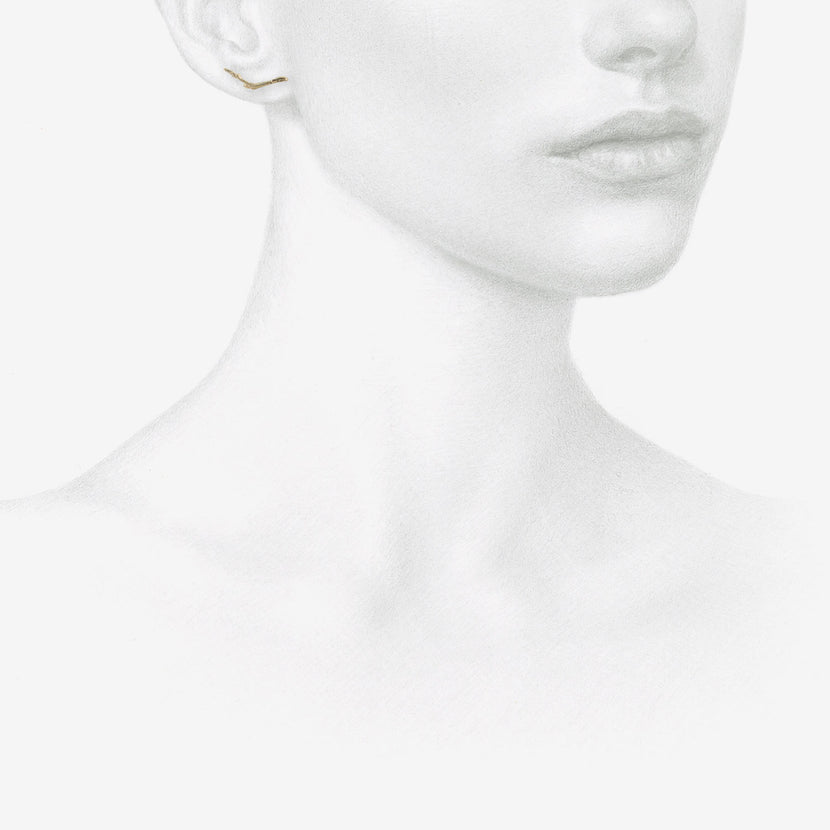 GABRIELLA KISS 14K SMALL BRANCH STUDS WITH DIAMOND BRIOLETTE