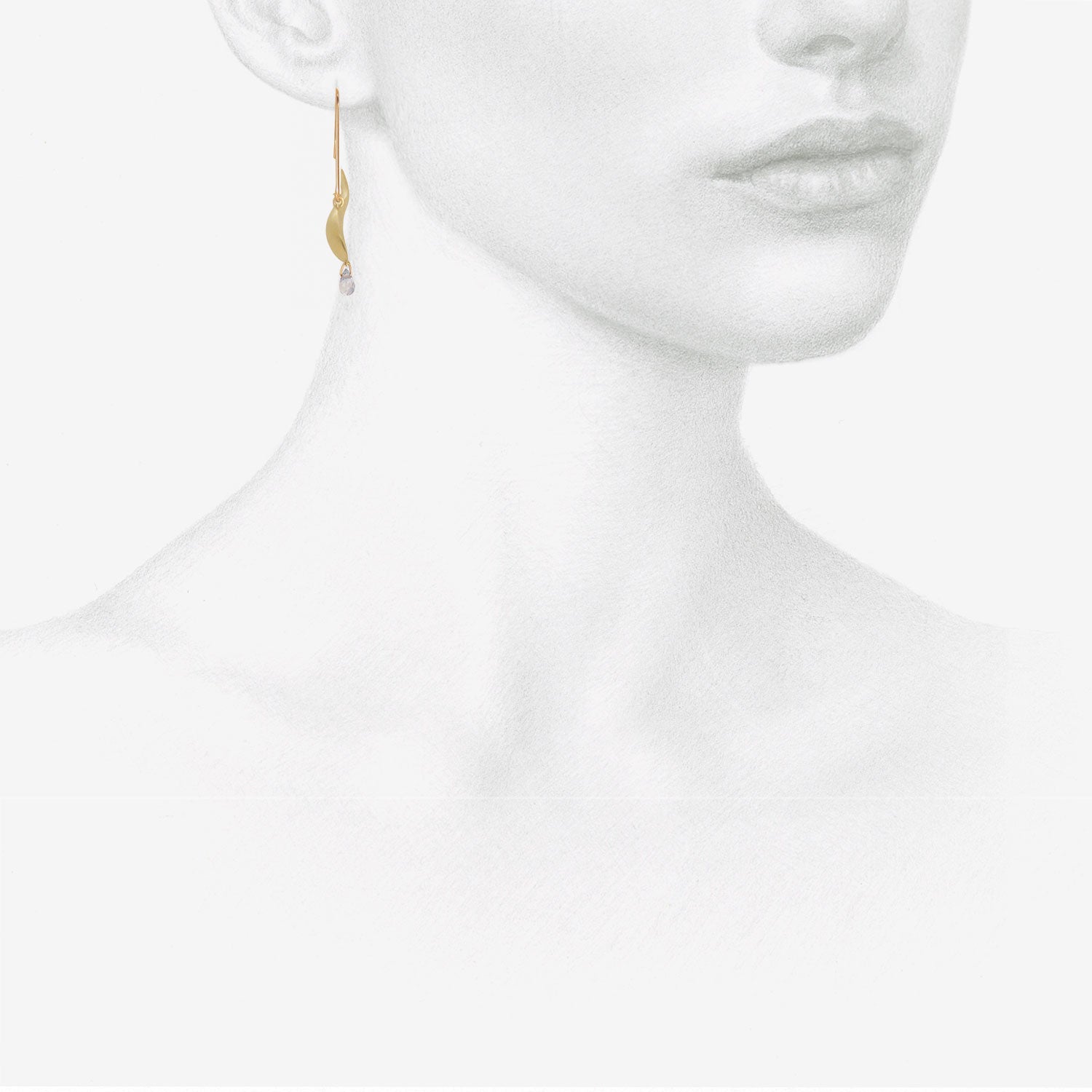 GABRIELLA KISS 14K GREEN GOLD FISH EARRINGS WITH BLUE SAPPHIRE BRIOLETTES