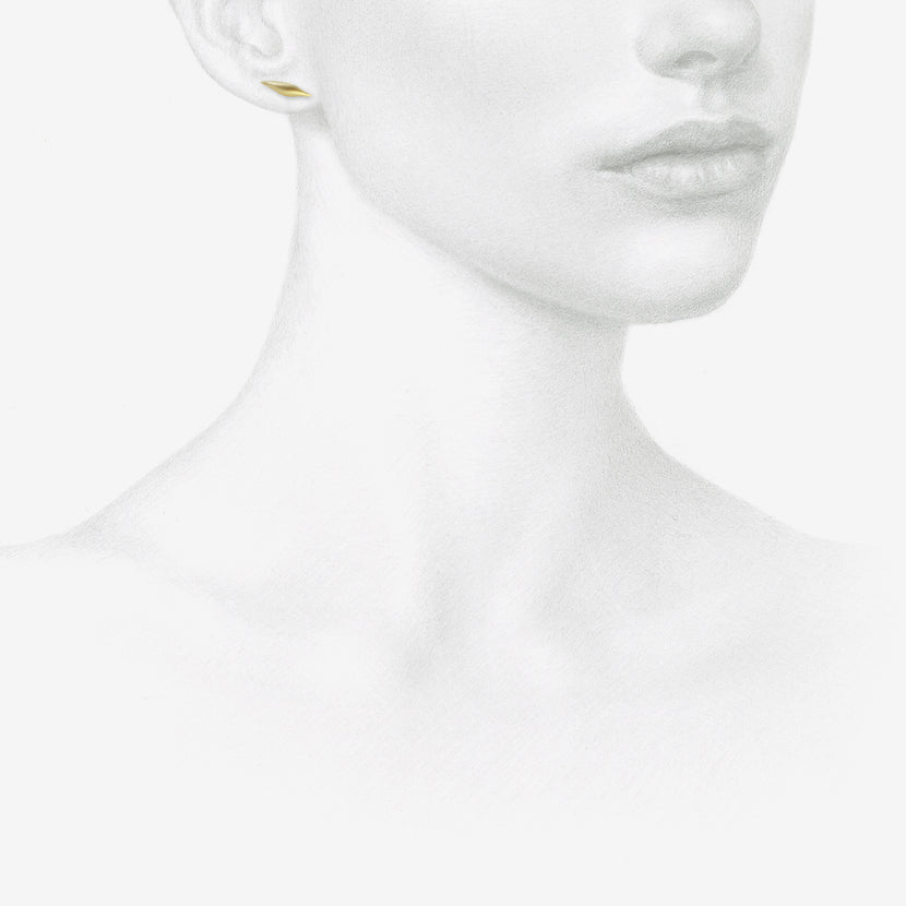 GABRIELLA KISS 14K GREEN GOLD SMALL SLUG STUDS