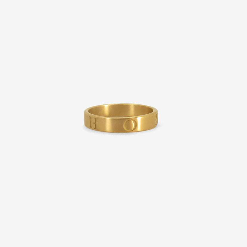 GABRIELLA KISS 18K INSCRIPTION BAND "HONOR", SIZE 7 1/4