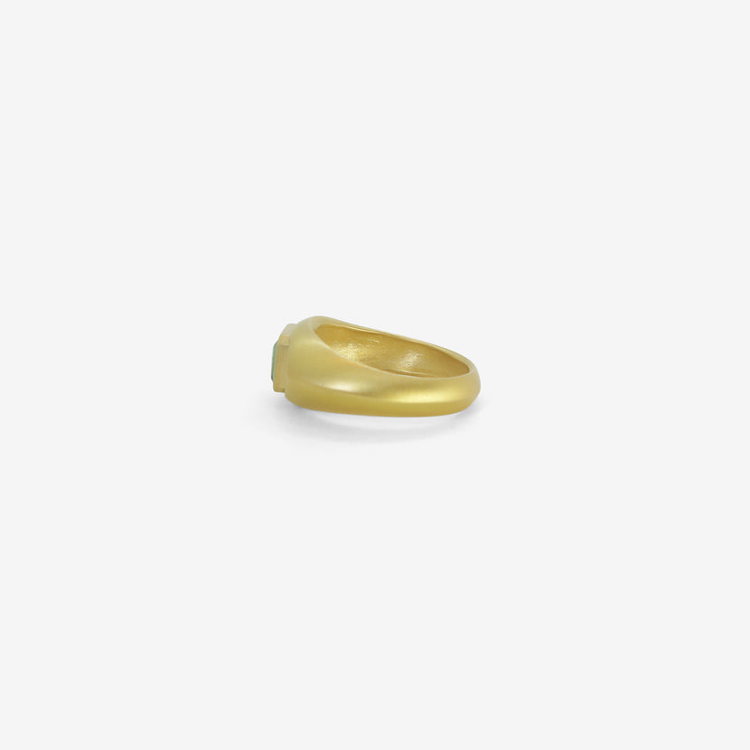 GABRIELLA KISS 18K & COLOMBIAN EMERALD SIGNET RING, 3.4CT