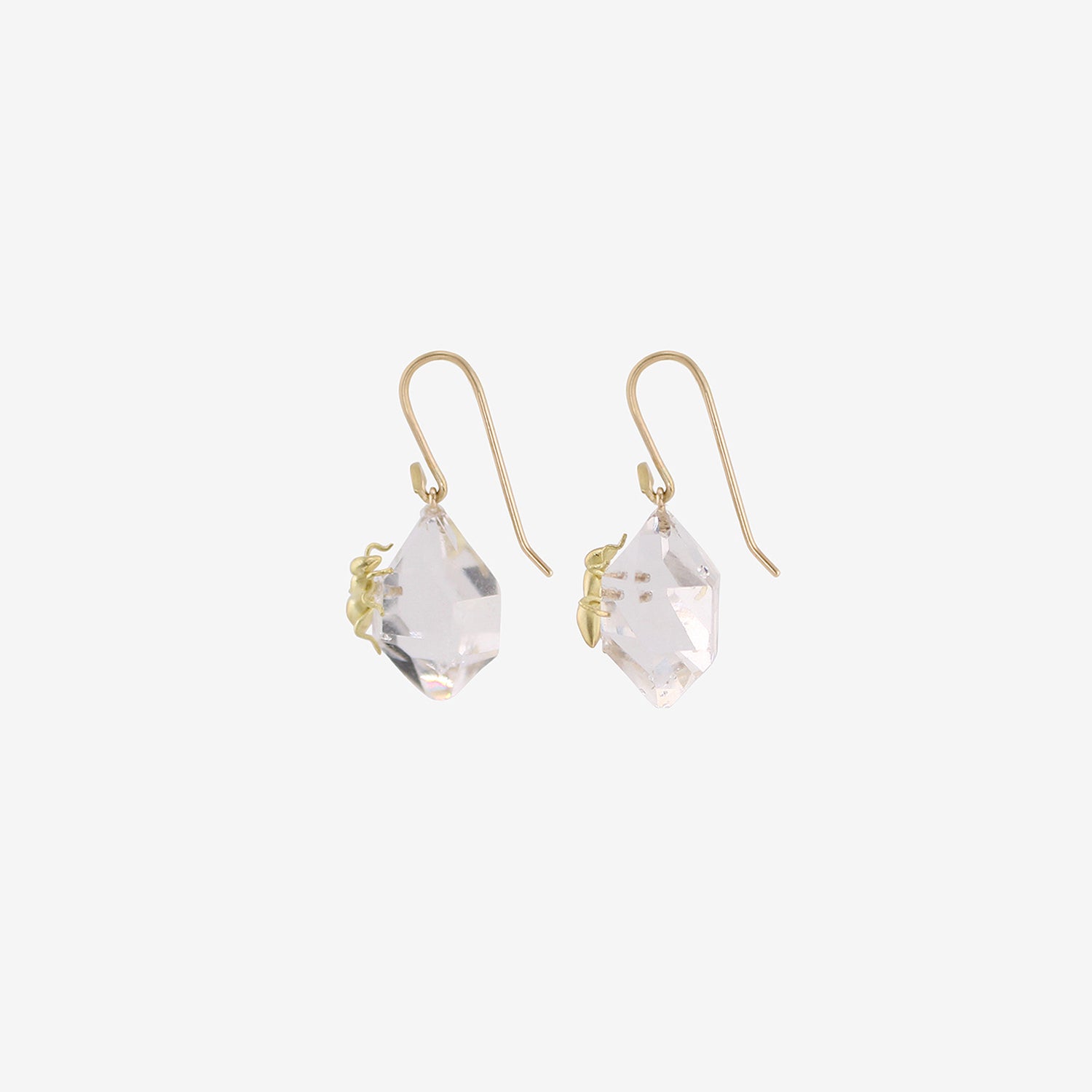 GABRIELLA KISS 18K & HERKIMER DIAMOND EARRINGS WITH ANTS