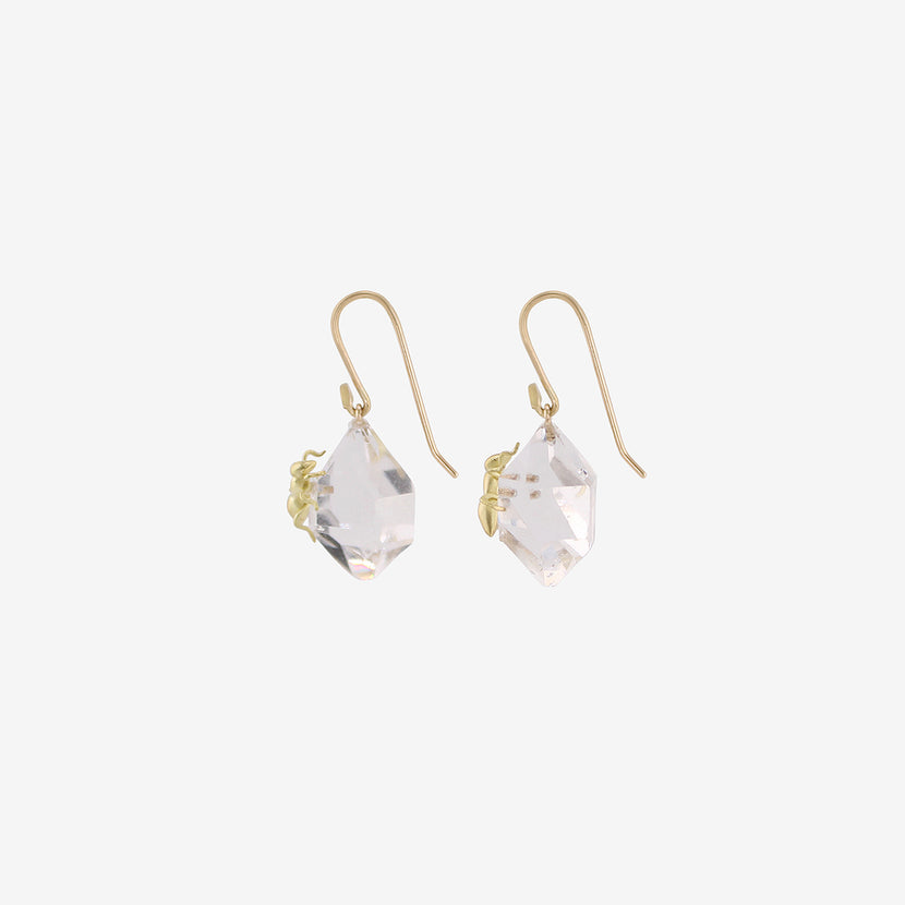 GABRIELLA KISS 18K & HERKIMER DIAMOND EARRINGS WITH ANTS