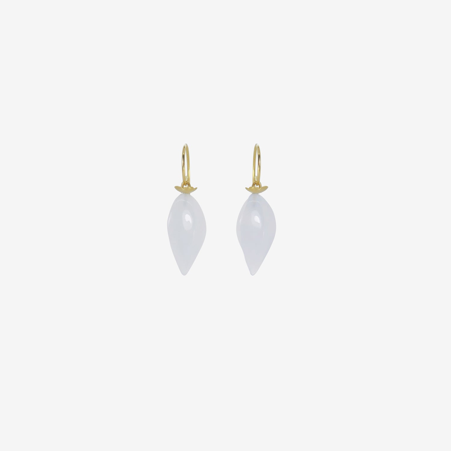 GABRIELLA KISS 14K BLUE CHALCEDONY LONG CHINESE LANTERN EARRINGS