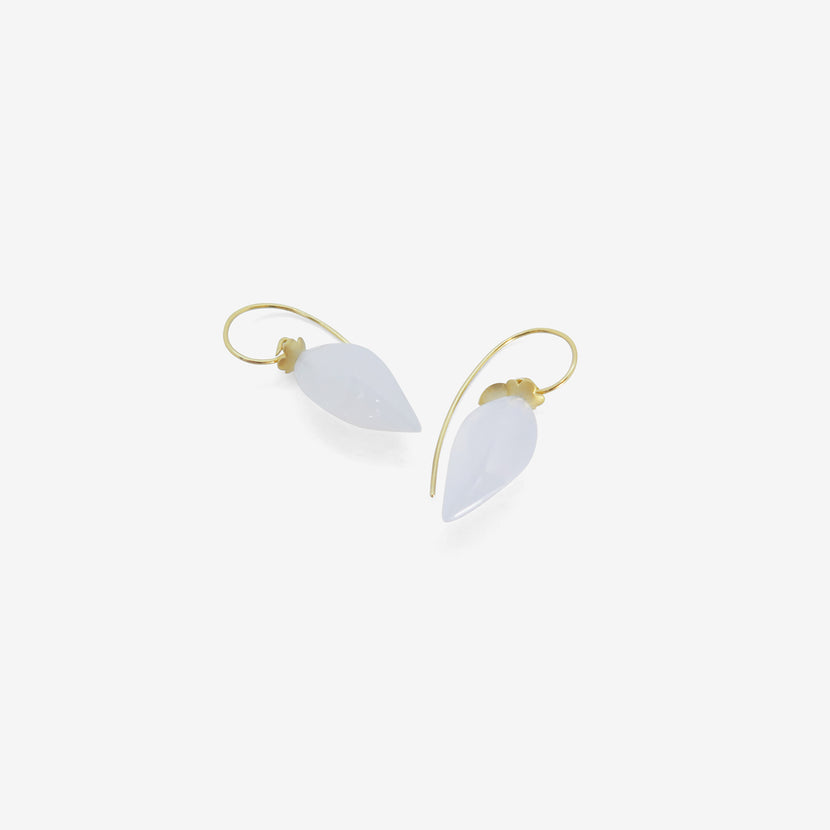 GABRIELLA KISS 14K BLUE CHALCEDONY LONG CHINESE LANTERN EARRINGS