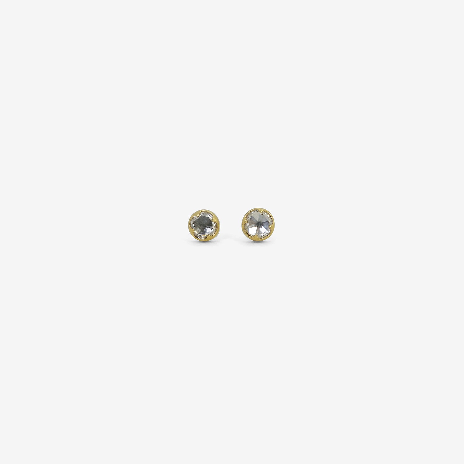 GABRIELLA KISS 18K & CLEAN WHITE ROSE-CUT DIAMOND STUDS, .90CT