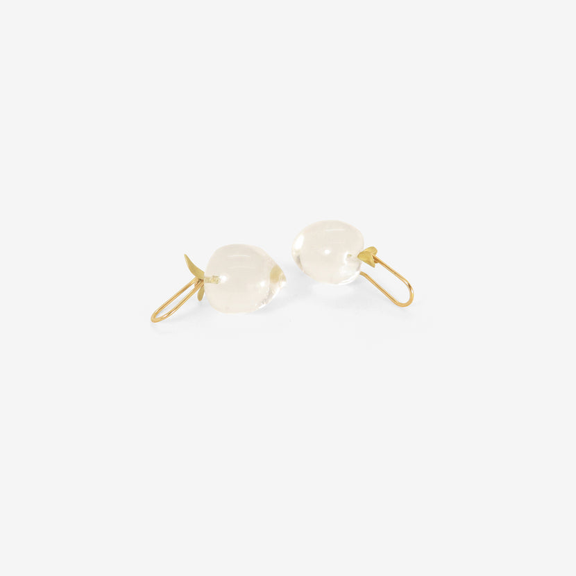 GABRIELLA KISS 18K  CRYSTAL PEACH EARRINGS