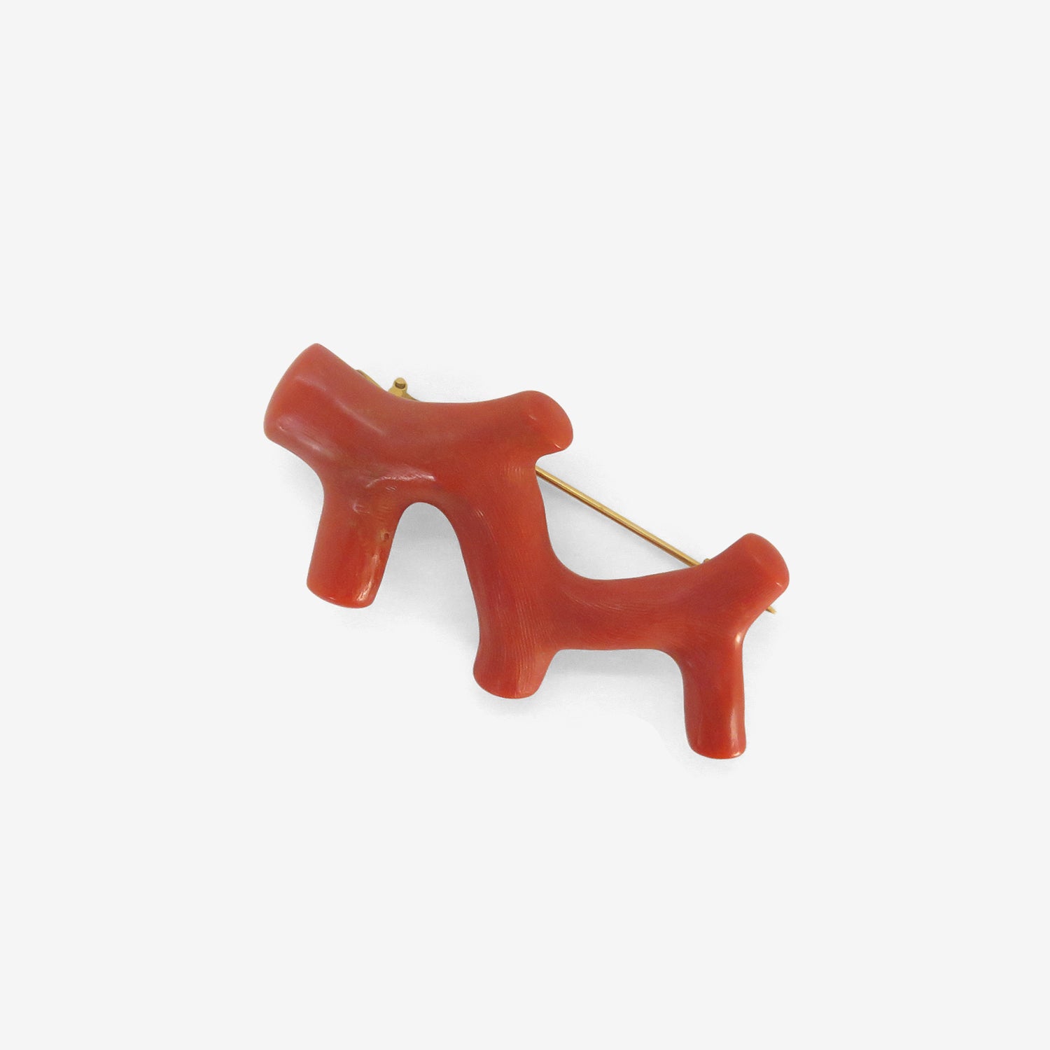 GABRIELLA KISS 18K & MEDITERRANEAN CORAL ZIGZAG PIN
