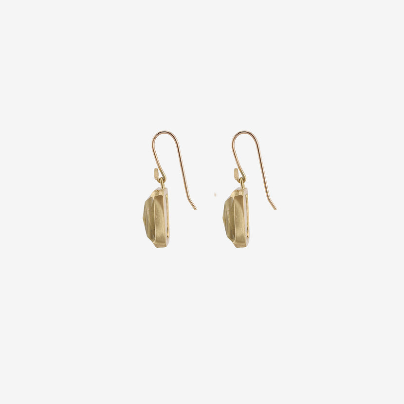 GABRIELLA KISS 18K & CUSHION-SHAPED LEMON QUARTZ OVER MOTHER-OF-PEARL EARRINGS