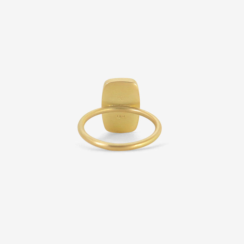 GABRIELLA KISS 18K & CUSHION-SHAPED MOSS AQUAMARINE RING , 4.25CT