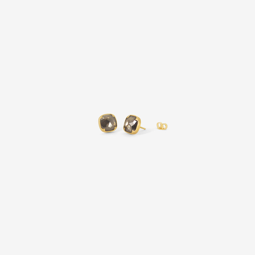 GABRIELLA KISS 18K & CUSHION-SHAPED SALT AND PEPPER DIAMOND STUDS, 3.65CT