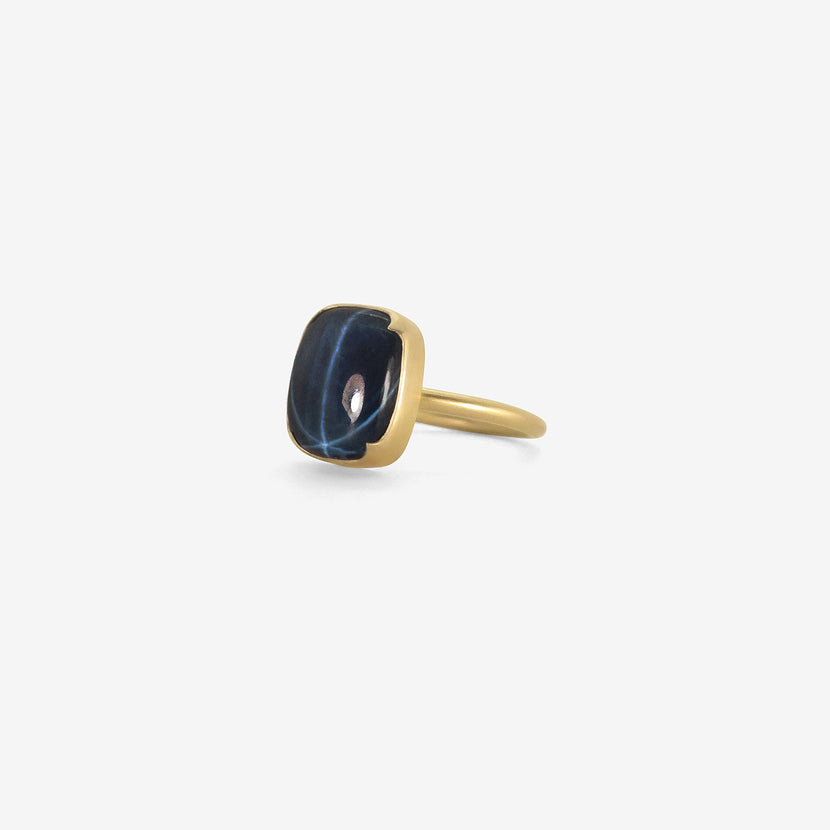 GABRIELLA KISS 18K & CUSHION-SHAPED BLUE STAR SAPPHIRE RING, 8CT