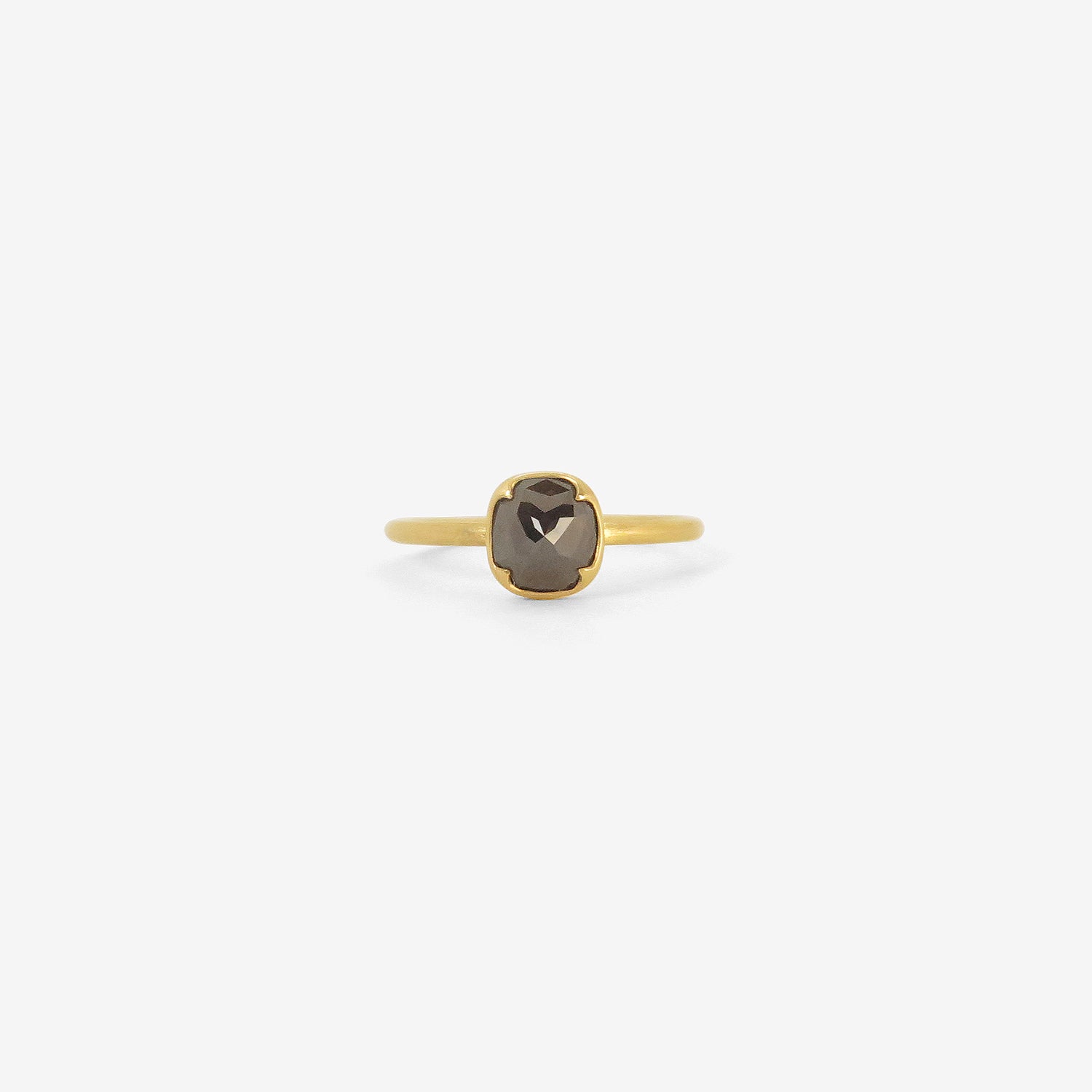 GABRIELLA KISS 18K & CUSHION-SHAPED DARK BROWN DIAMOND RING, 1.04CT