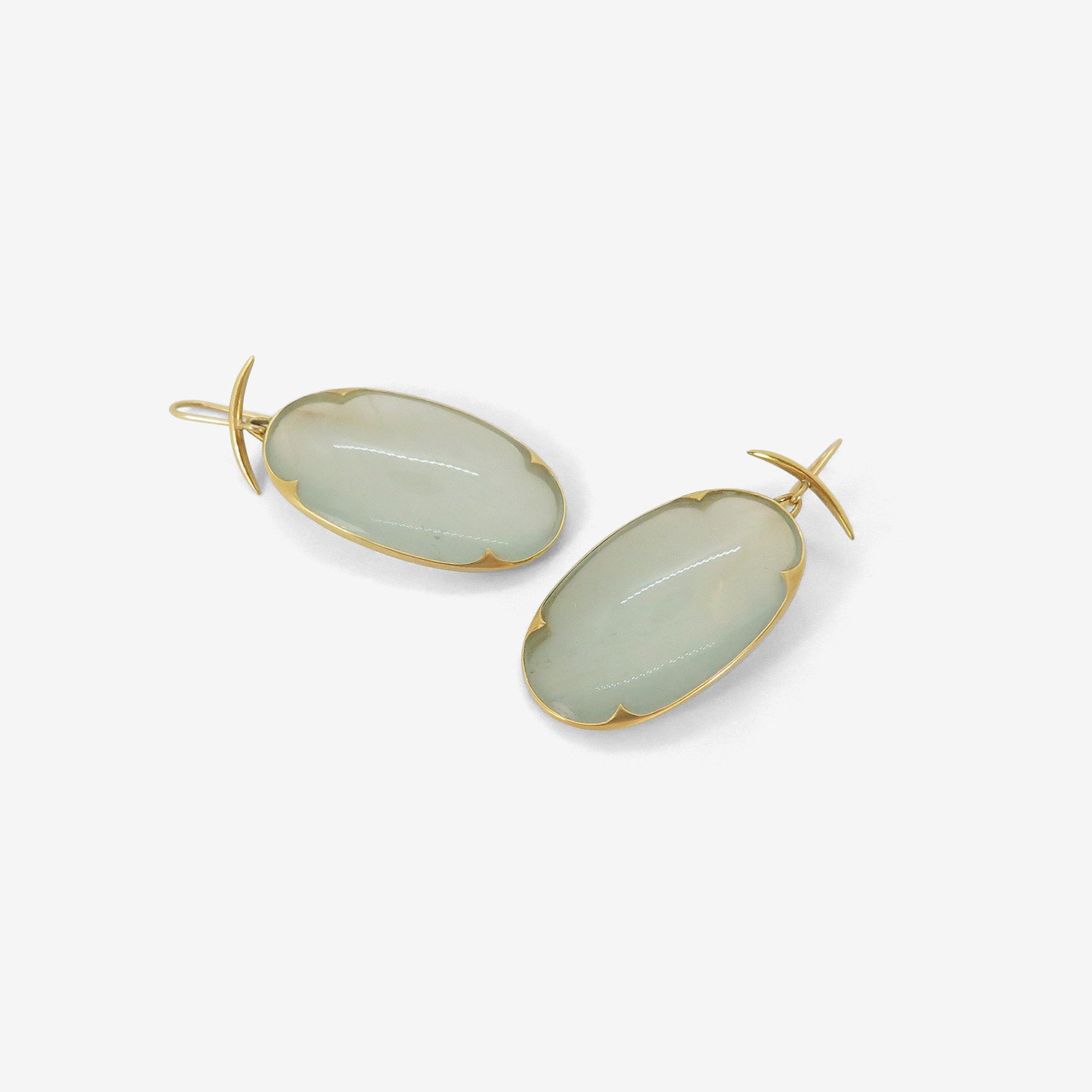 GABRIELLA KISS 18K & AQUAMARINE LARGE LENS EARRINGS