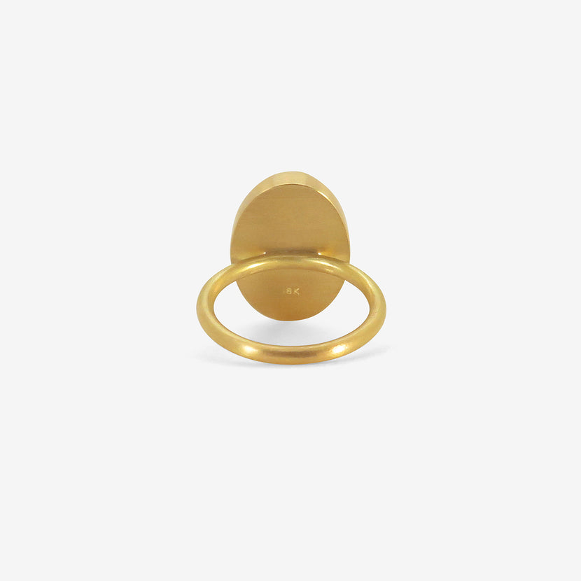 GABRIELLA KISS 18K & LARGE OVAL CEYLON MOONSTONE RING