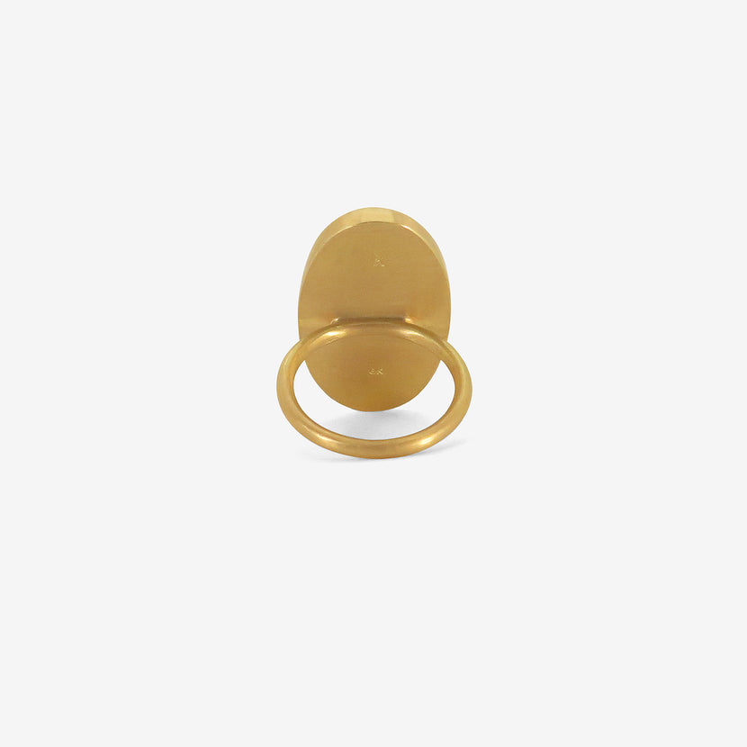 GABRIELLA KISS 18K & LARGE OVAL DENDRITIC AGATE RING