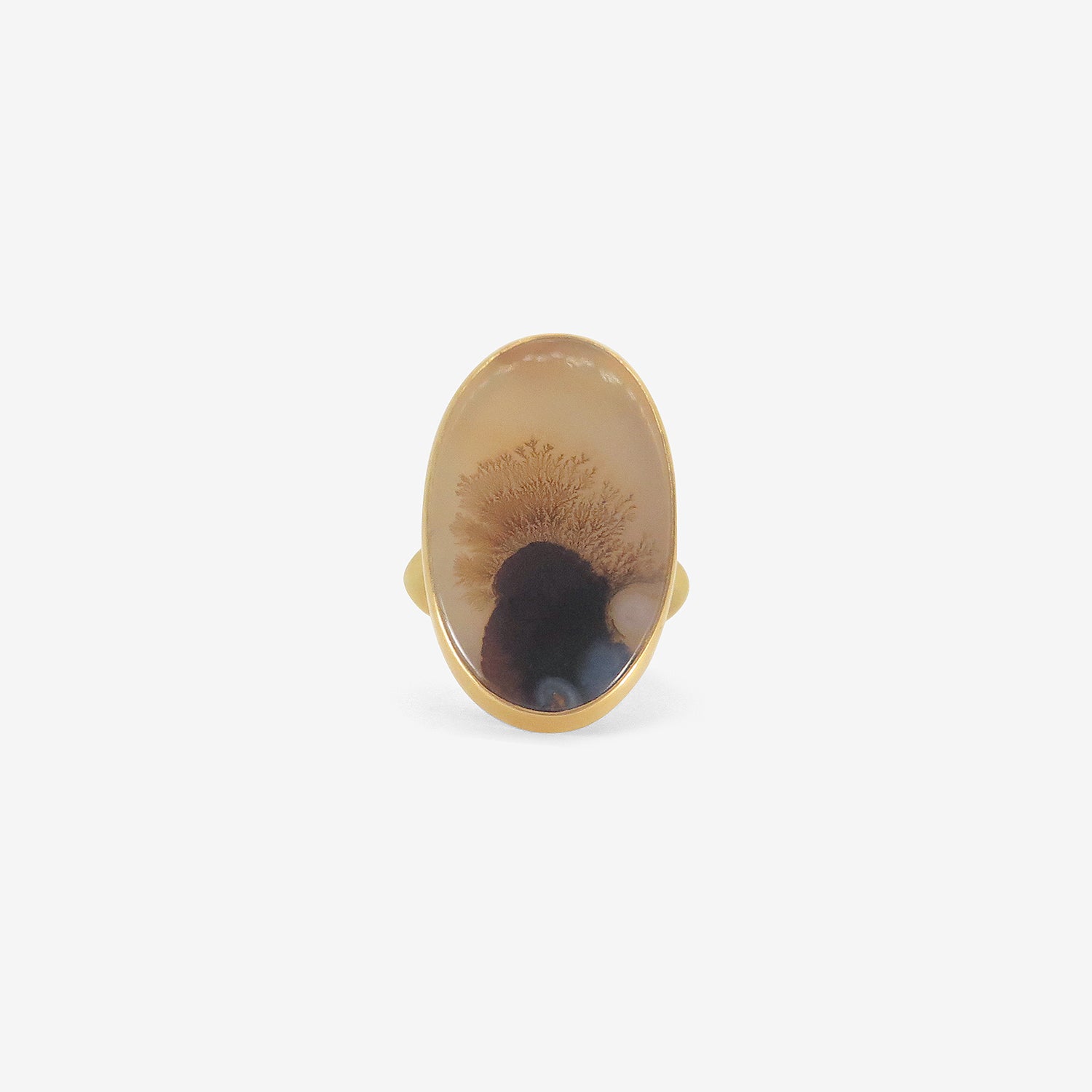 GABRIELLA KISS 18K & LARGE OVAL DENDRITIC AGATE RING