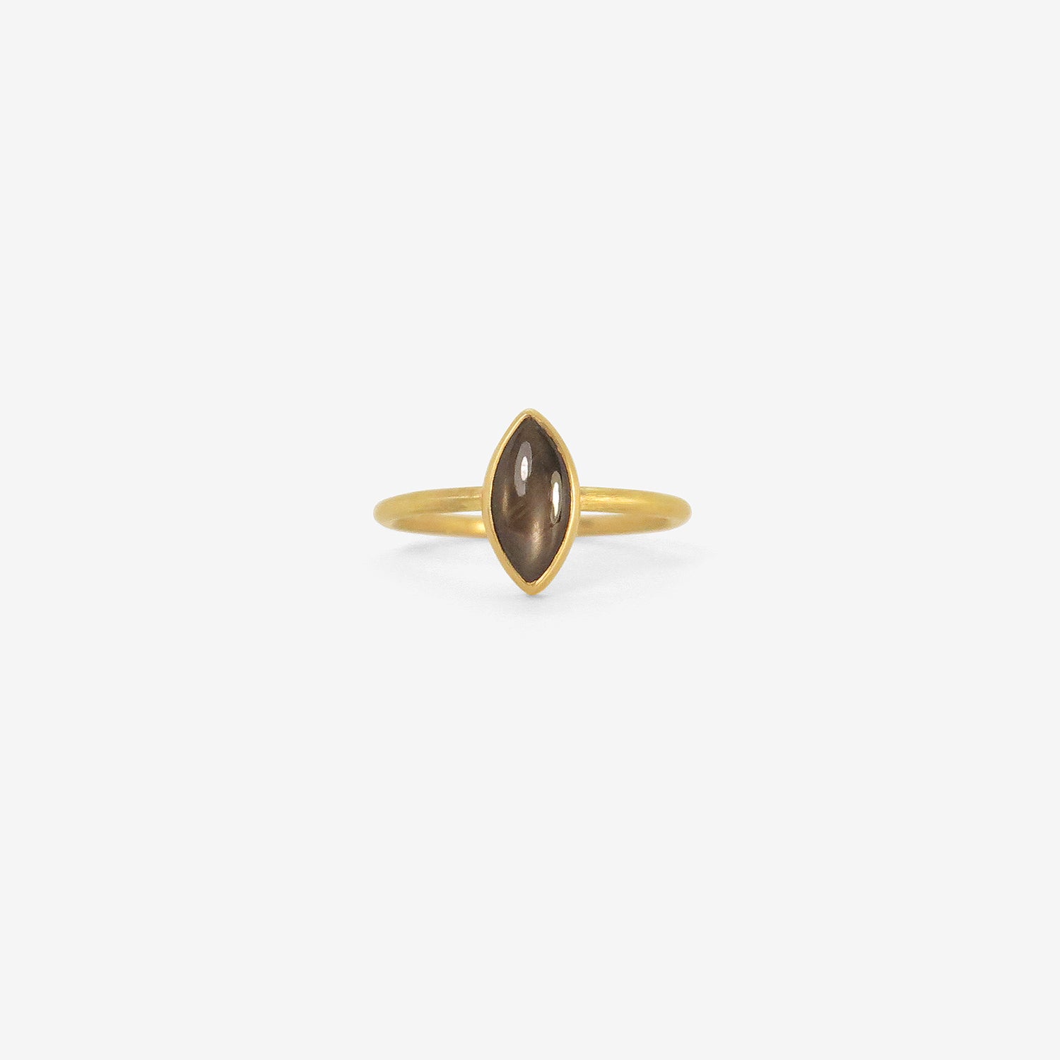GABRIELLA KISS 18K & MARQUIS-SHAPED BROWN STAR SAPPHIRE RING, 1.1CT