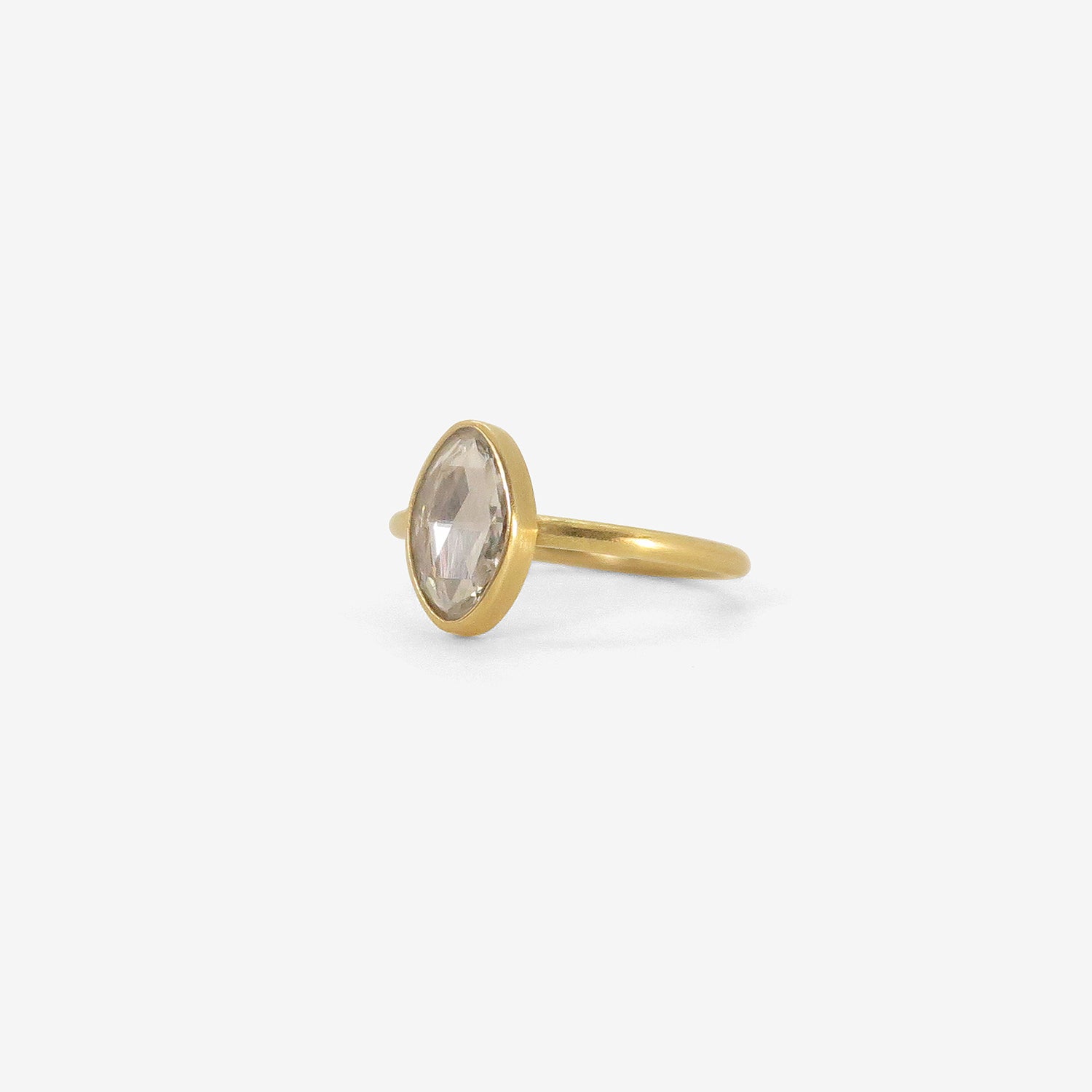 GABRIELLA KISS 18K & MOVAL ROSE-CUT WHITE DIAMOND RING, .9CT