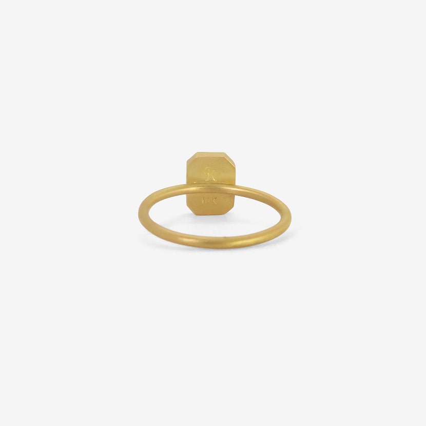 GABRIELLA KISS 18K & OCTAGONAL MILKY OPAL RING
