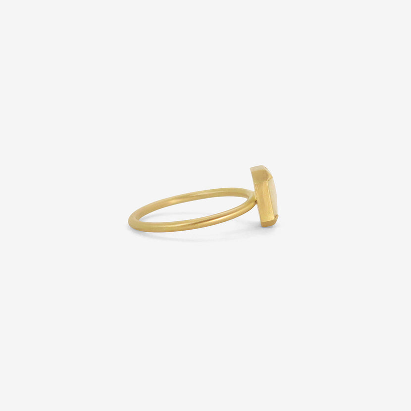 GABRIELLA KISS 18K & OCTAGONAL MILKY OPAL RING