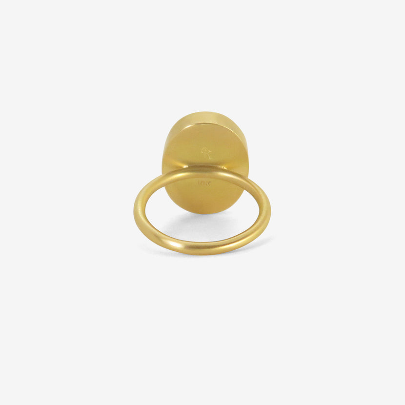 GABRIELLA KISS 18K & OVAL PERSIAN TURQUOISE RING, 8.18CT