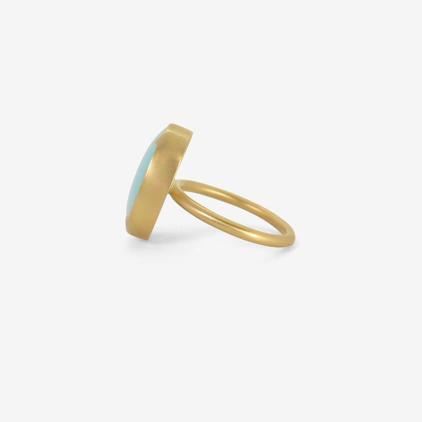 GABRIELLA KISS 18K & OVAL PERSIAN TURQUOISE RING, 8.18CT