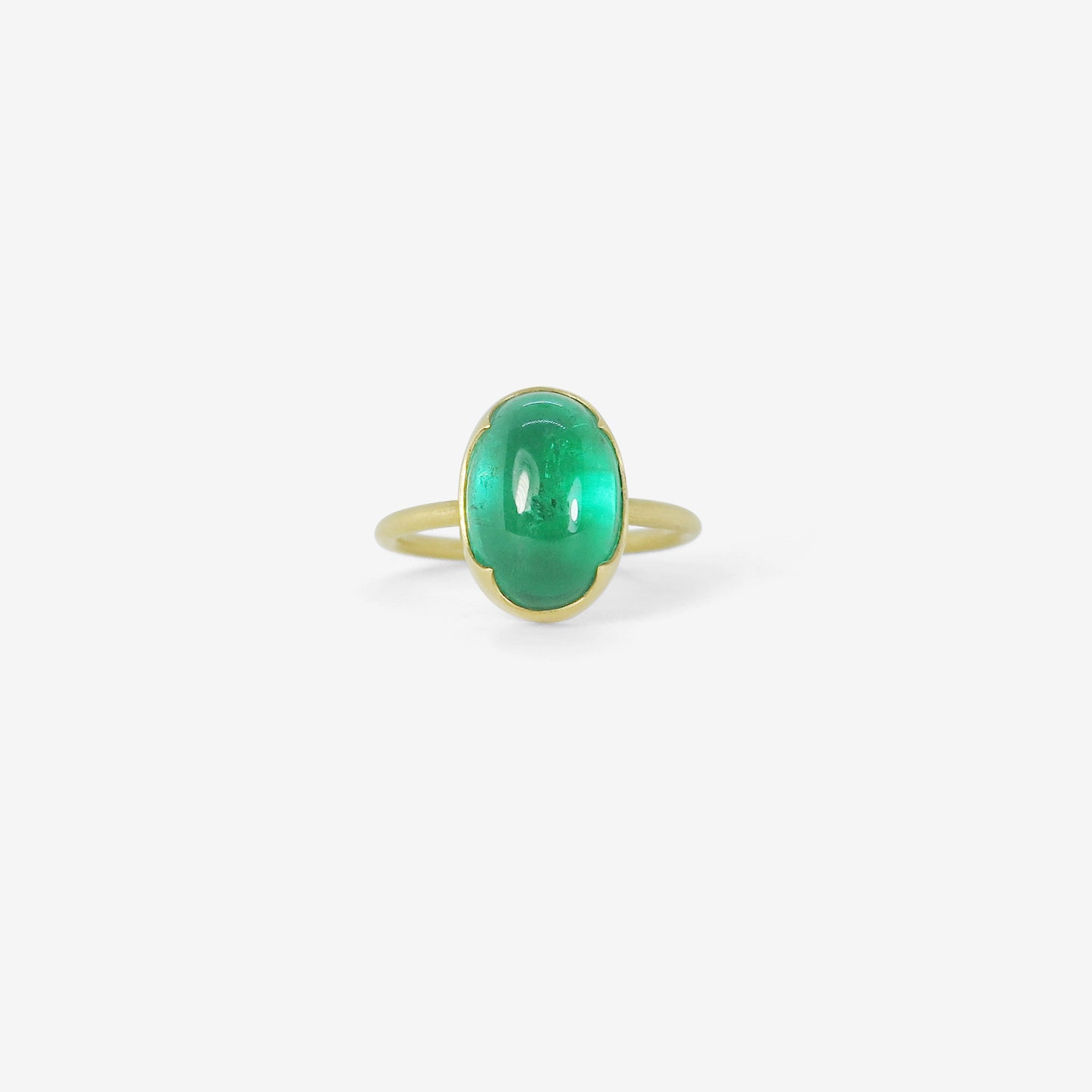 GABRIELLA KISS 18K & OVAL CABOCHON ZAMBIAN EMERALD RING, 4.75CT