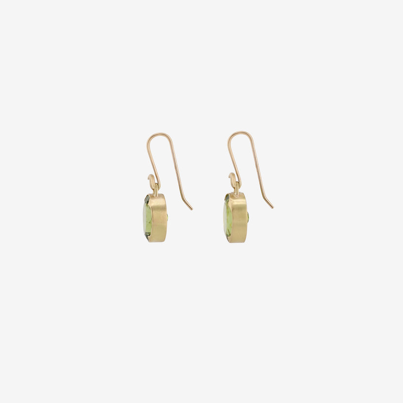 GABRIELLA KISS 18K & OVAL FACETED PERIDOT EARRINGS