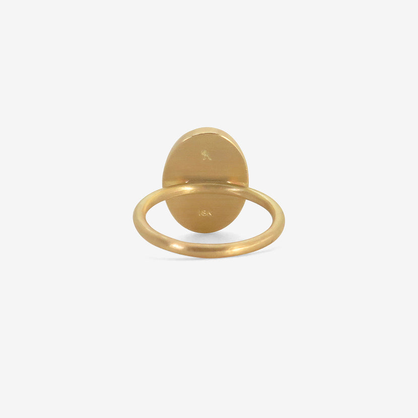 GABRIELLA KISS 18K & OVAL HESSONITE GARNET RING, 11.72CT