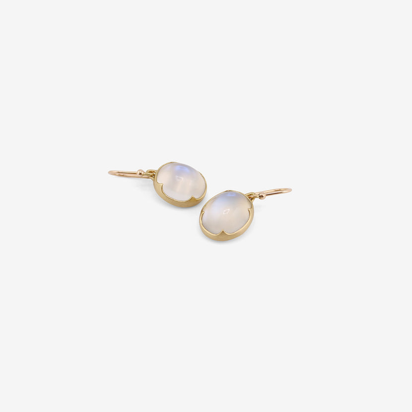 GABRIELLA KISS 18K & OVAL MOONSTONE EARRINGS, 9.07CT