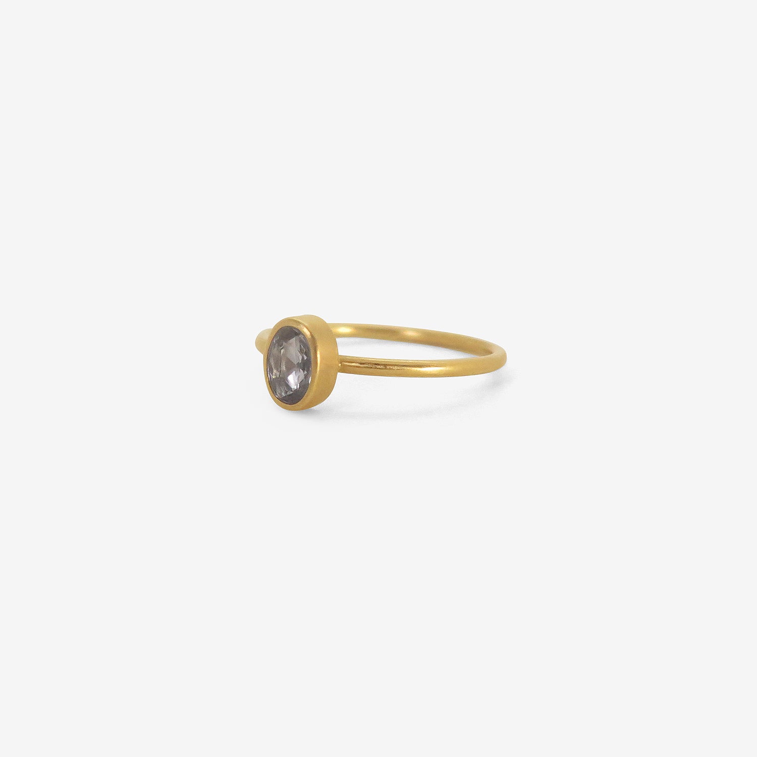 GABRIELLA KISS 18K & OVAL PALE BLUE SAPPHIRE RING, .48CT