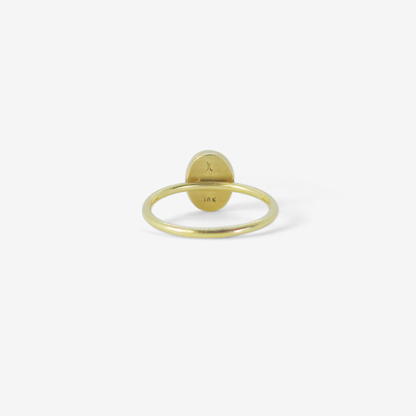 GABRIELLA KISS 18K & OVAL RAINBOW MOONSTONE RING