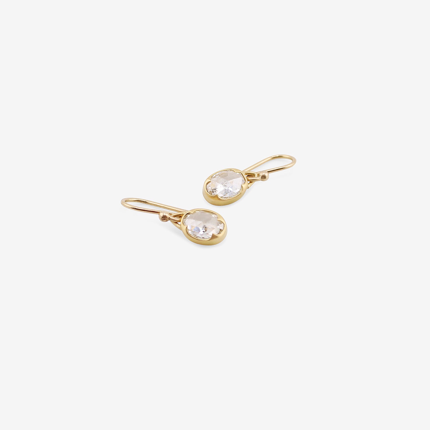 GABRIELLA KISS 18K & OVAL ROSE-CUT CLEAN WHITE DIAMOND EARRINGS, 1.44CT
