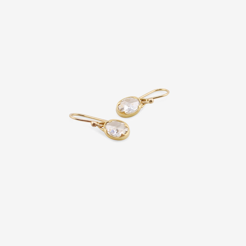 GABRIELLA KISS 18K & OVAL ROSE-CUT CLEAN WHITE DIAMOND EARRINGS, 1.44CT