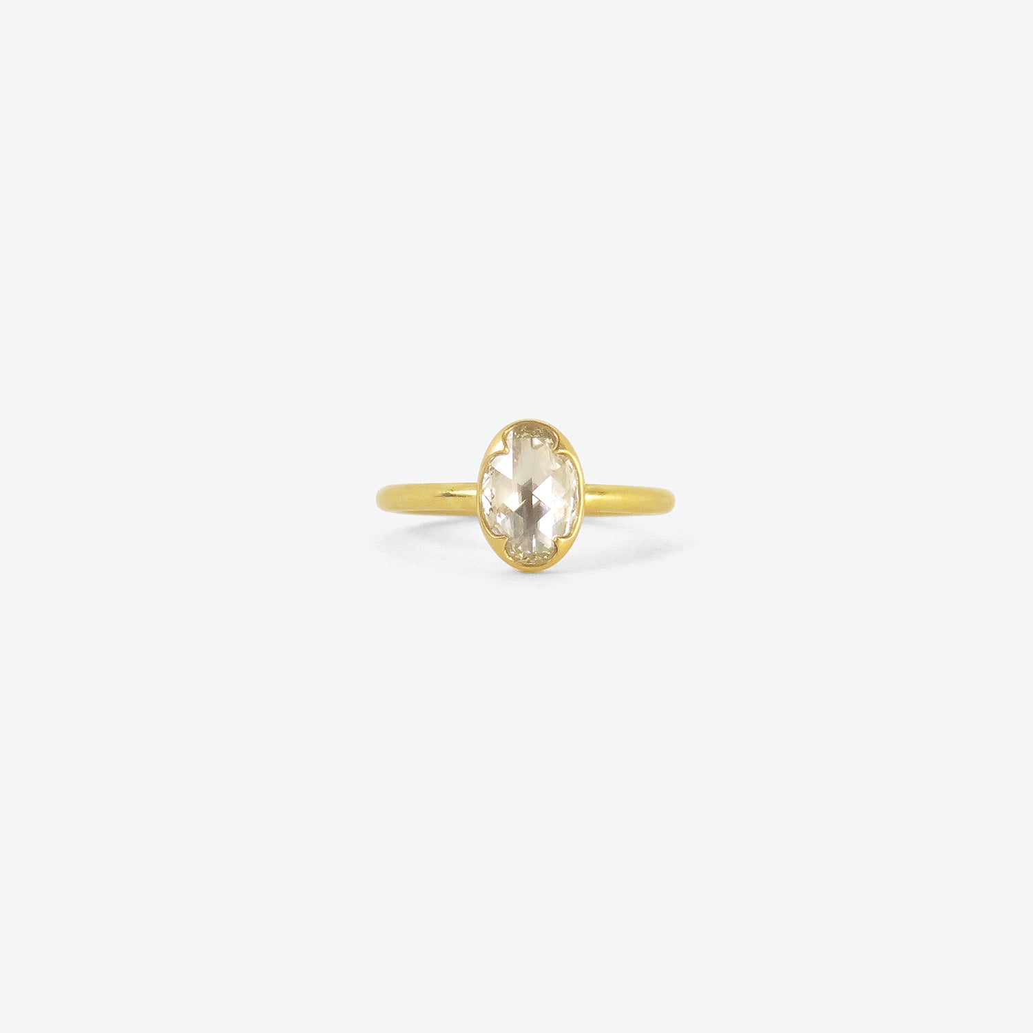 GABRIELLA KISS 18K & OVAL ROSE-CUT WHITE DIAMOND RING, .81CT