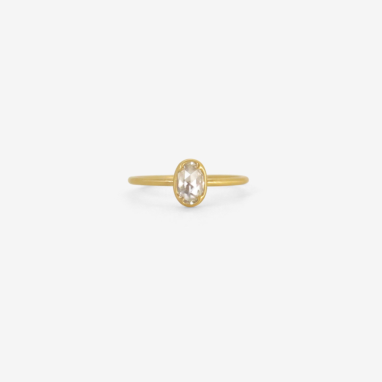 GABRIELLA KISS 18K & ROSE-CUT OVAL WHITE DIAMOND RING, .4CT