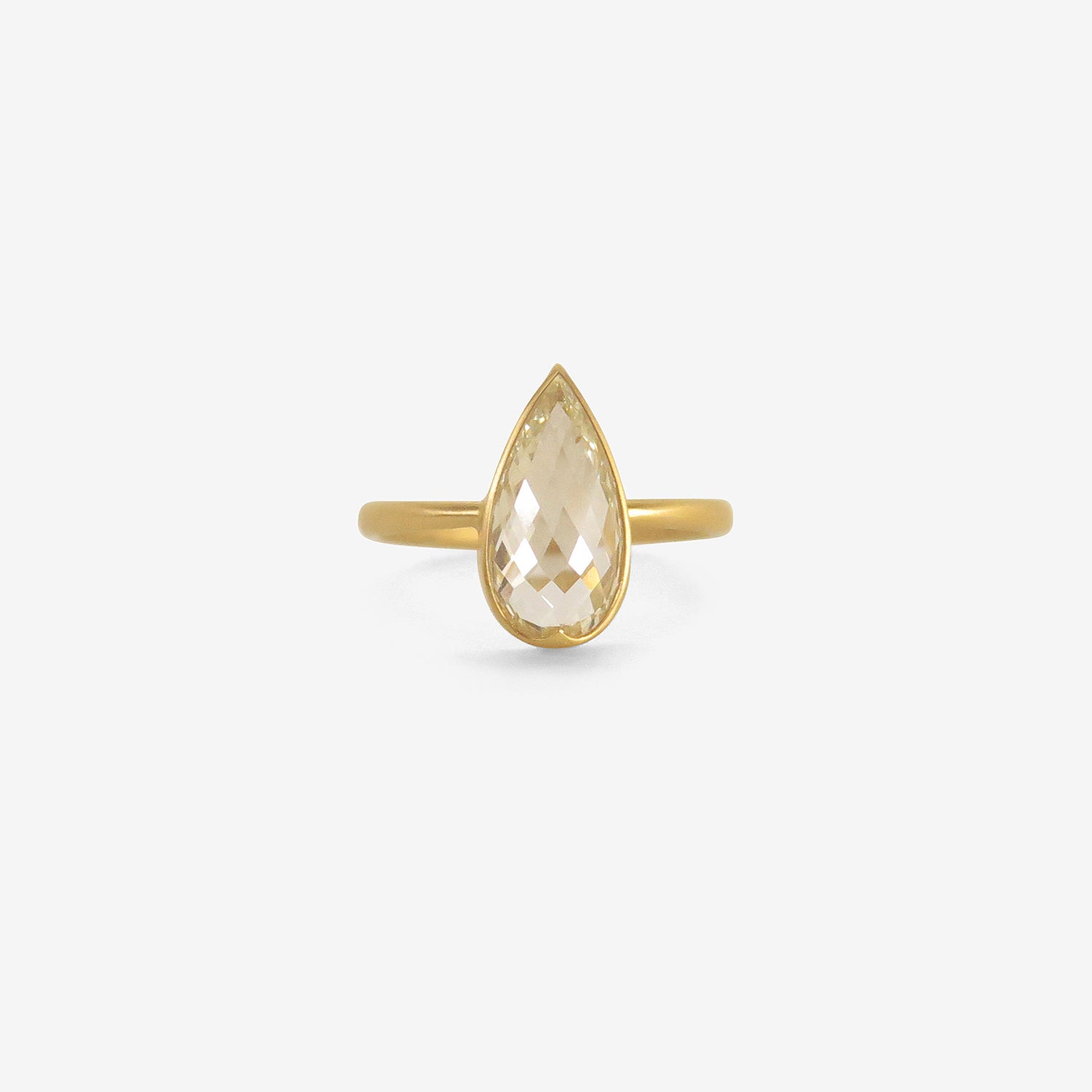 GABRIELLA KISS 18K & RARE PEAR-SHAPED WHITE DIAMOND RING, 2.02CT