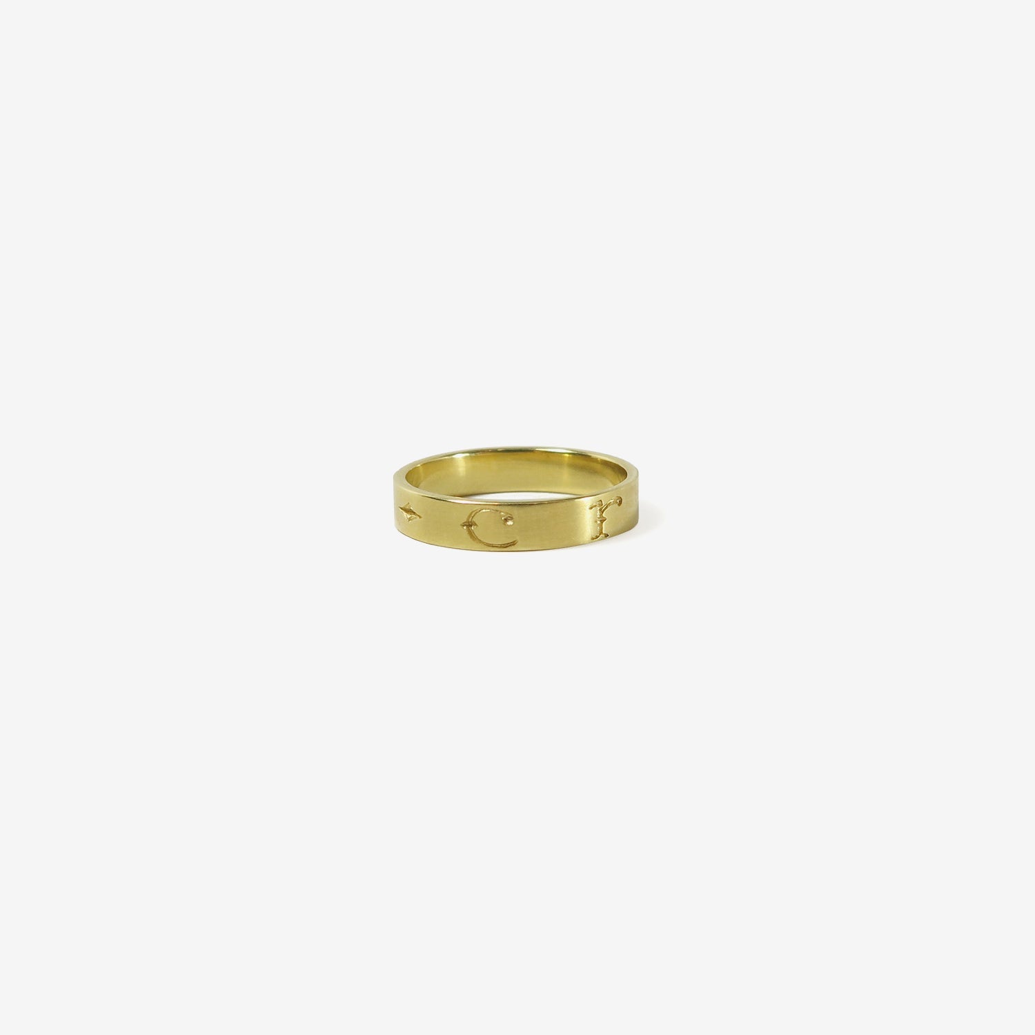 GABRIELLA KISS 18K LATIN INSCRIPTION BAND – “CREARE” – CREATE, SIZE 6
