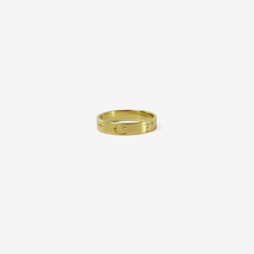 GABRIELLA KISS 18K LATIN INSCRIPTION BAND – “CREARE” – CREATE, SIZE 6
