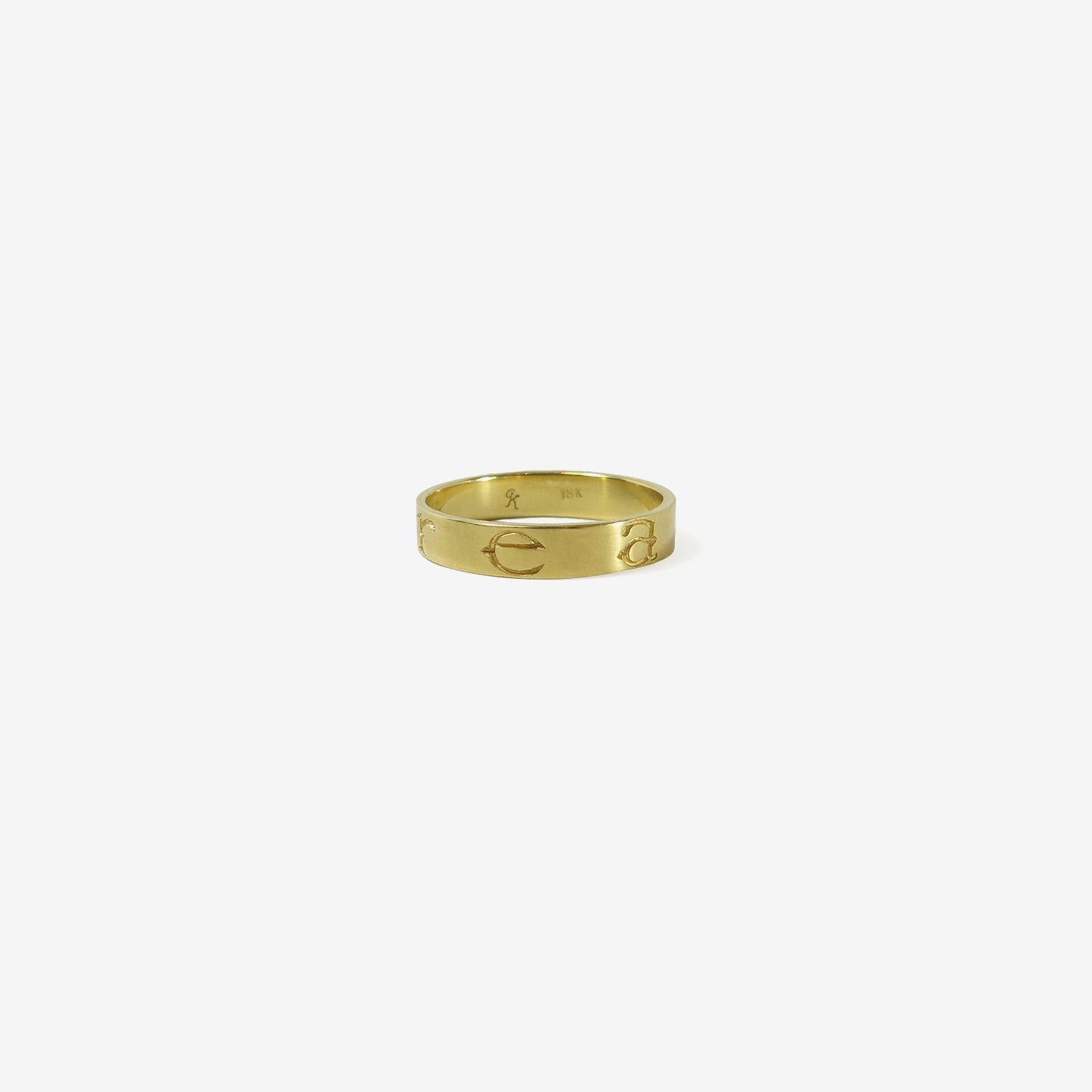 GABRIELLA KISS 18K LATIN INSCRIPTION BAND – “CREARE” – CREATE, SIZE 6