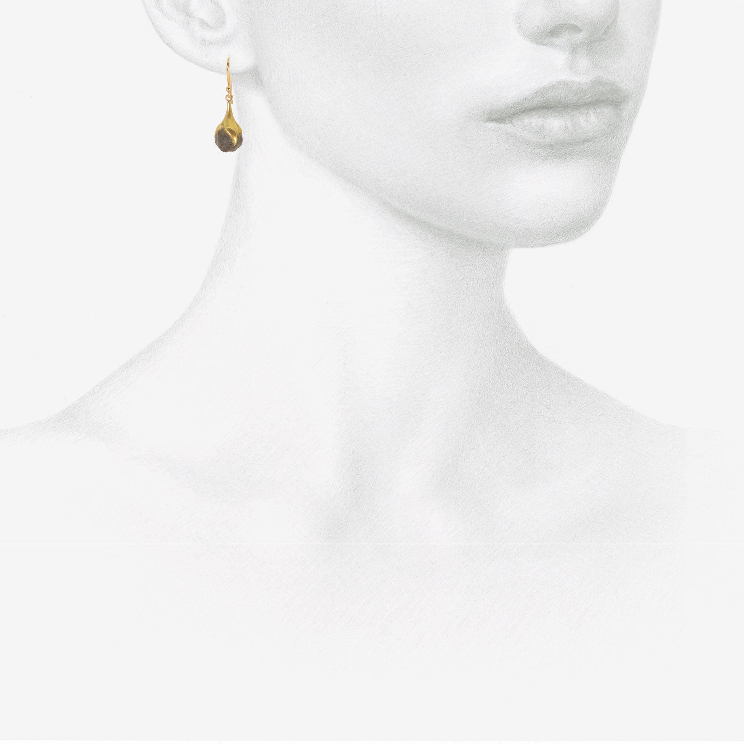 GABRIELLA KISS 18K & ROUGH BLACK DIAMOND EGGPLANT EARRINGS