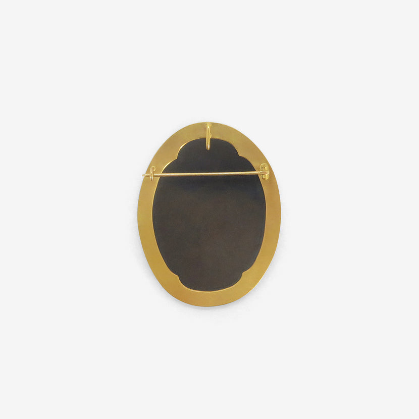 GABRIELLA KISS 22K & HAND-CARVED SHELL CAMEO PIN