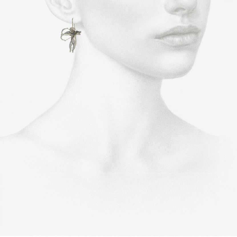 GABRIELLA KISS STERLING SILVER CUPID EARRINGS